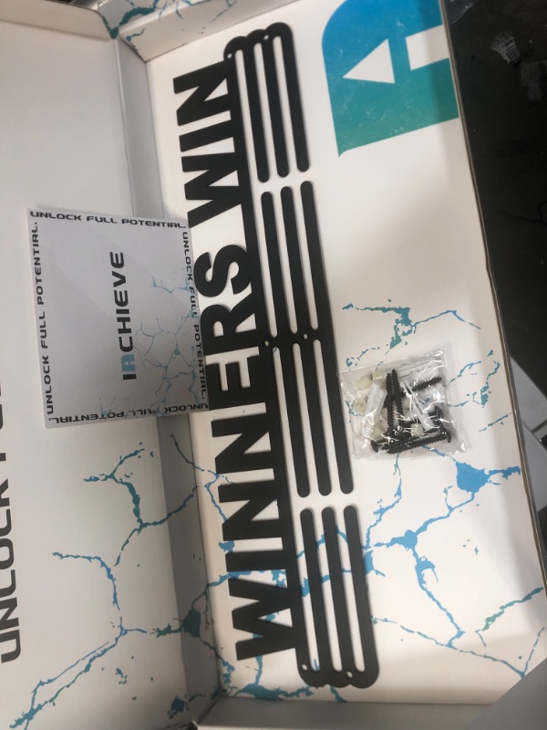 Photo 1 of iachieve Medal Hanger Display Rack Frame – Stainless Steel Medal Holder for Sports WINNERS WIN BLACK