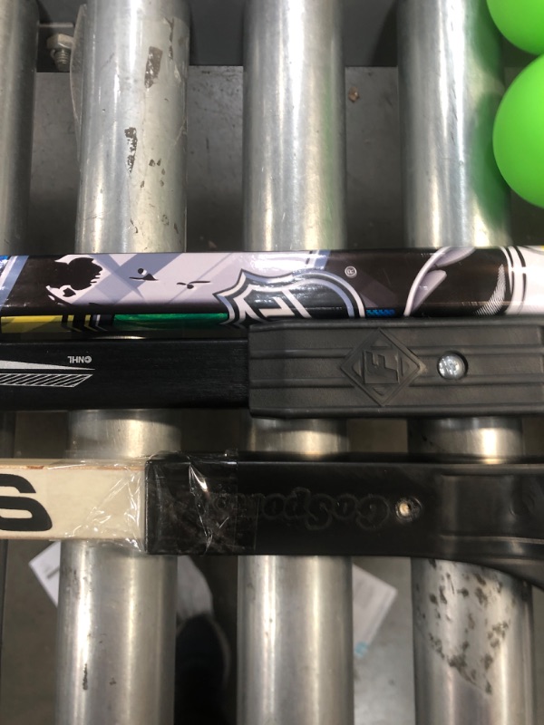 Photo 6 of 3 Hockey Stick Bundle - Franklin Sports NHL SX Comp 1010 Street Tech Hockey Stick 52-Inch Junior Left , Franklin Sports NHL 1090 Phantom Street Hockey Stick 50 Inch, Left Shot , GoSports Street Hockey stick w/ 2 green hockey balls 45-inch 