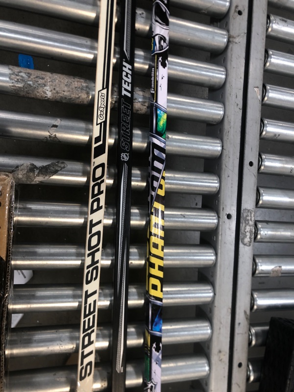 Photo 4 of 3 Hockey Stick Bundle - Franklin Sports NHL SX Comp 1010 Street Tech Hockey Stick 52-Inch Junior Left , Franklin Sports NHL 1090 Phantom Street Hockey Stick 50 Inch, Left Shot , GoSports Street Hockey stick w/ 2 green hockey balls 45-inch 