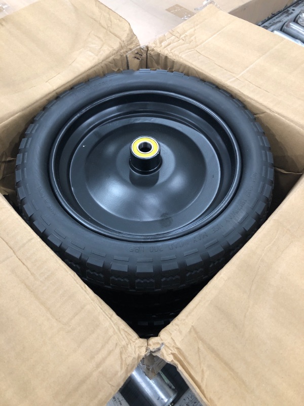 Photo 2 of (4-Pack) 13‘’ Tire for Gorilla Cart - Solid Polyurethane Flat-Free Tire and Wheel Assemblies - 3.15” Wide Tires with 5/8 Axle Borehole and 2.1” Hub 13“ Wheels -4 Pack