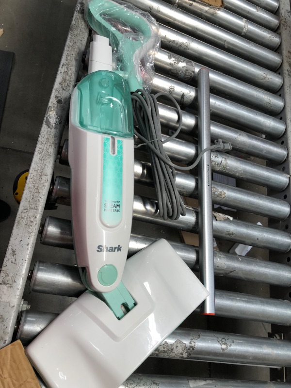 Photo 2 of *** USED *** Shark S1000 Steam Mop , Lightweight, Safe for all Sealed Hard Floors like Tile, Hardwood, Stone, Laminate, Vinyl & More, Machine Washable Pads, Removable Water Tank, White/Seafoam
