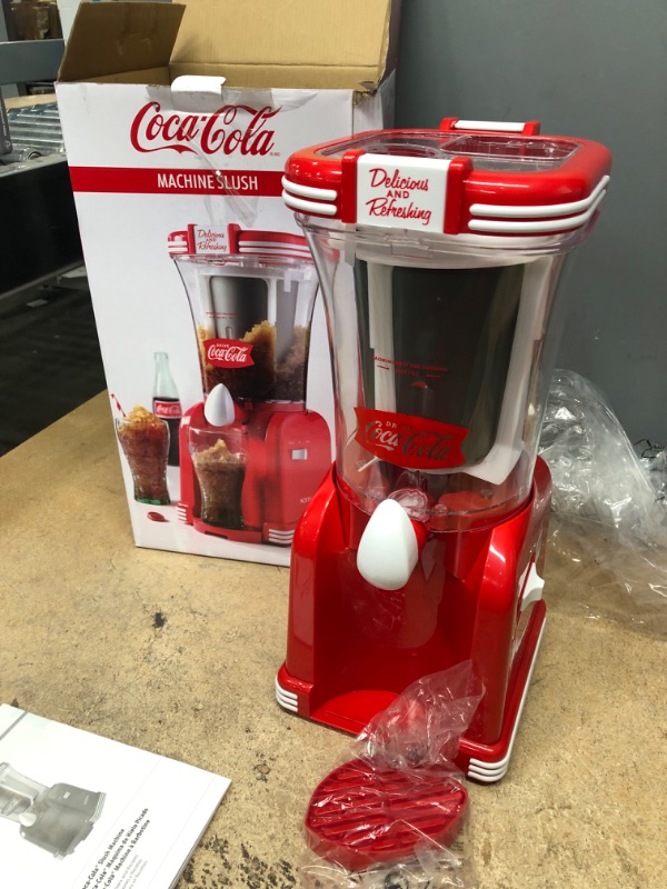 Photo 5 of *Nostalgia Coca-Cola 32-Ounce Retro Slush Drink Maker Slushie Machine for Home, Red