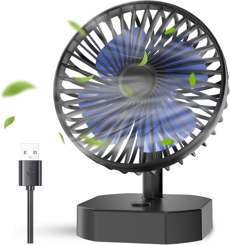 Photo 1 of Deleaboa USB Small Desk Fan,Portable Desktop Table Fan,Strong Wind Cooling Quiet Mini Personal Fan for Home Bedroom Office Camping Car Outdoor Travel
