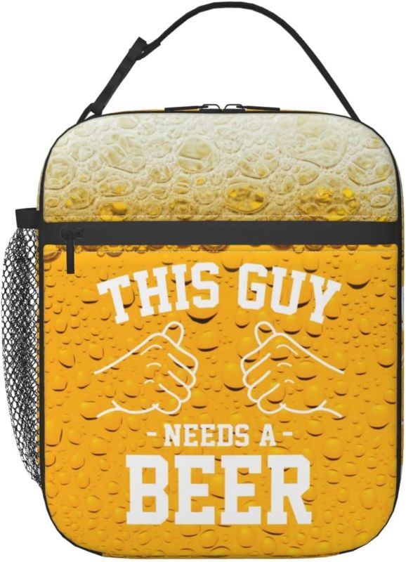 Photo 1 of 2 Beer Guy Funny Lunch Box - Insulated Lunch Bags For Women/Men/Girls/Boys Detachable Handle Lunchbox Meal Tote Bag
