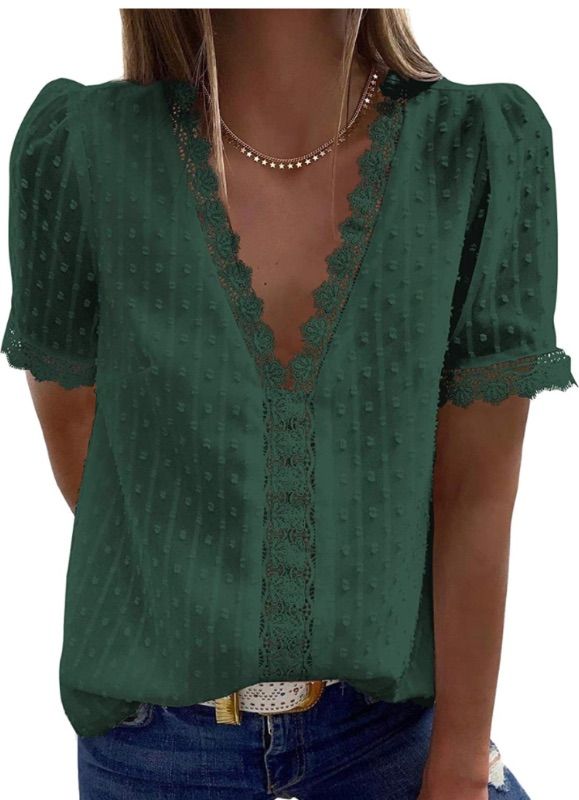 Photo 1 of Astylish Womens Lace V Neck Tunic TankTops Casual Sleeveless Shirt Blouse XL