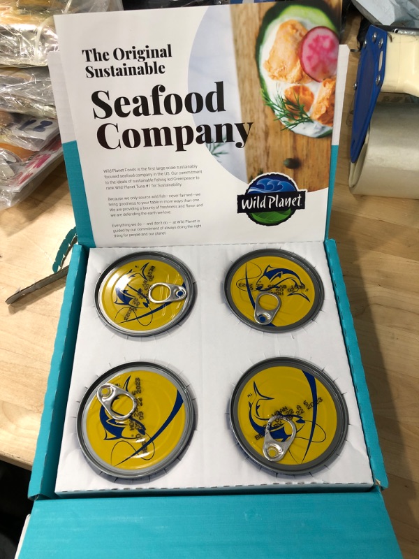 Photo 1 of *9/22/2023* Wild Planet Albacore Wild Tuna, No Salt Added, Canned Tuna, Pole & Line Caught, 5 Ounce (Pack of 4) No Salt 5 Ounce (Pack of 4)