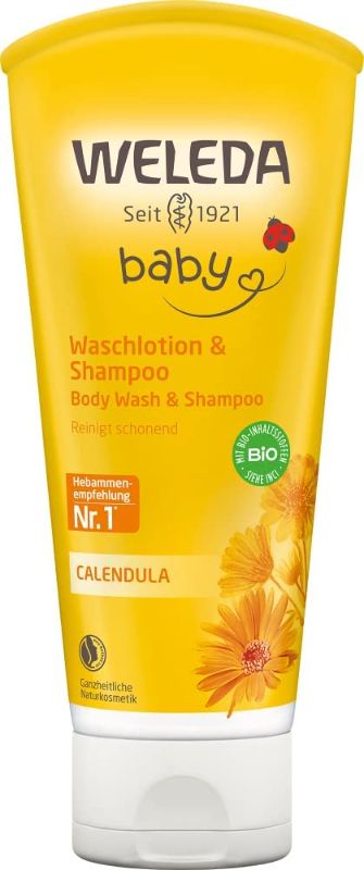 Photo 1 of *** 2 pack bundle *** Weleda Baby Calendula Waschlotion und Shampoo, 200 ml
