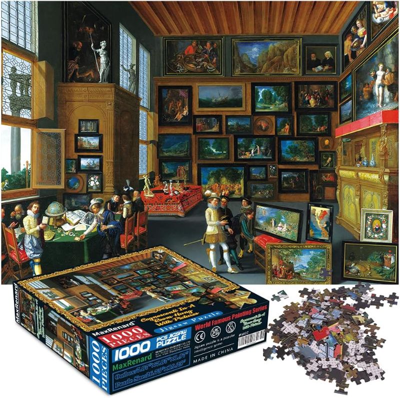 Photo 1 of BUSCBEAR Toy 1000 Pieces Jigsaw Puzzle Game Oil Painting Collection Cognoscenti in A Room Hung with Pictures