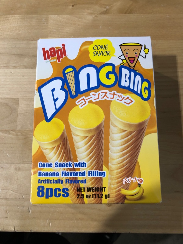 Photo 1 of ***EXP JUN 01 2023*** BANANA FLAVORED CONE SNACKS 8 PIECES