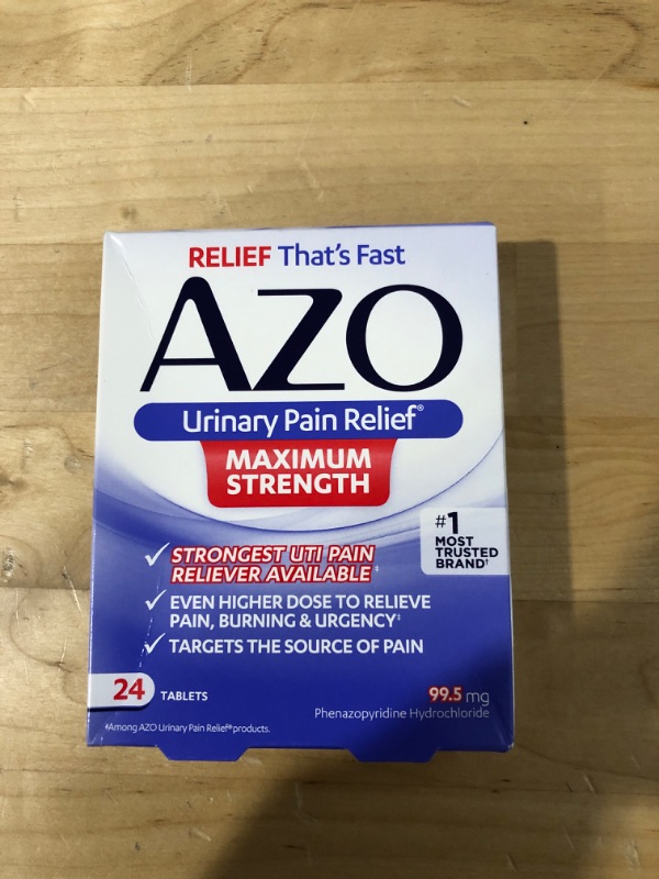 Photo 2 of ***EXP 06/2025*** AZO Urinary Pain Relief Maximum Strength | Fast relief of UTI Pain, Burning & Urgency | Targets Source of Pain | #1 Most Trusted Brand | 24 Tablets AZO Max Strength 24CT