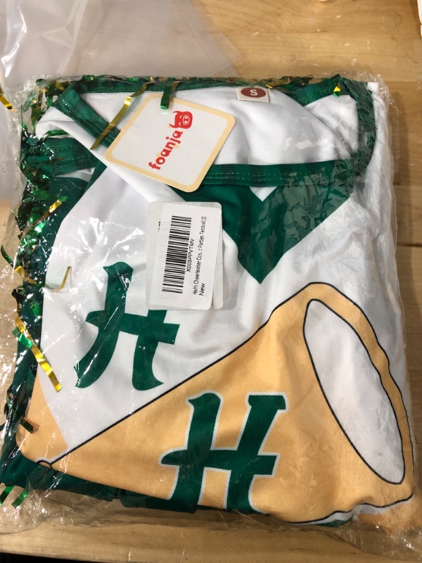 Photo 1 of Cheerleader Costume for Girls Halloween Cute Uniform Outfit WHITE/GREEN/GOLD SIZE SMALL