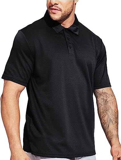 Photo 1 of MIER Men's Quick Dry Polo Shirts Polyester Casual Collared Shirts Short Sleeve, Moisture-Wicking, Sun Protection
XL