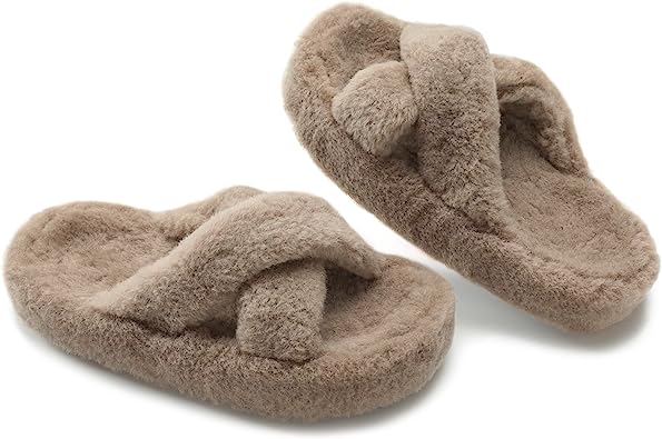 Photo 1 of JABASIC Women Cross Band Slippers Orthopedic Slides with Arch Support Faux Fur slides House Slipper Indoor Outdoor
SIZE 8