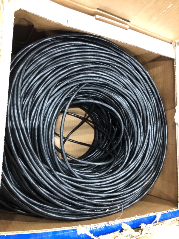 Photo 2 of Cat6 Plenum (CMP) 1000ft Cable, 23AWG | 100% Solid Bare Copper | 550MHz | Unshielded Twisted Pair (UTP) Bulk Ethernet Cable, Available in 10 Colors Black