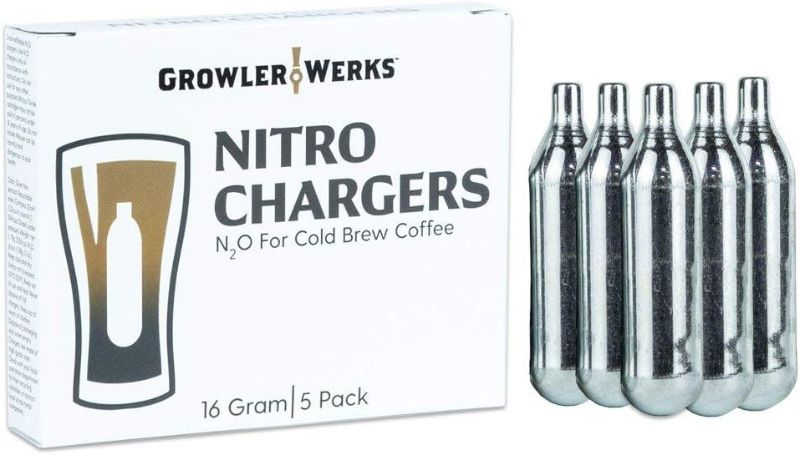 Photo 1 of 2 of- GrowlerWerks Stainless Steel Nitro Chargers (package of 5), 16g, Silver -10pcs
