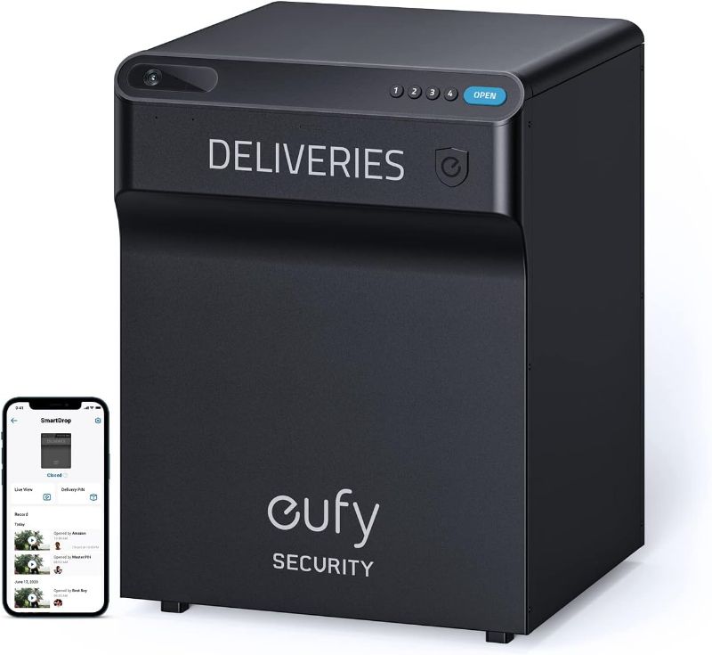 Photo 1 of eufy Security SmartDrop - 24/7 Package Protection, Delivery Drop Box with Built-in 1080P Camera, Epic Size, 2-Way Audio, Remote Control, 2.4 GHz Wi-Fi, App Notifications for Deliveries
