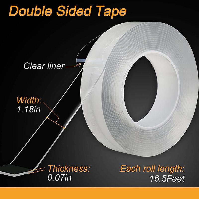 Photo 1 of 10 Pack Labelebal Double Sided Tape Heavy Duty, Total 33 FT
