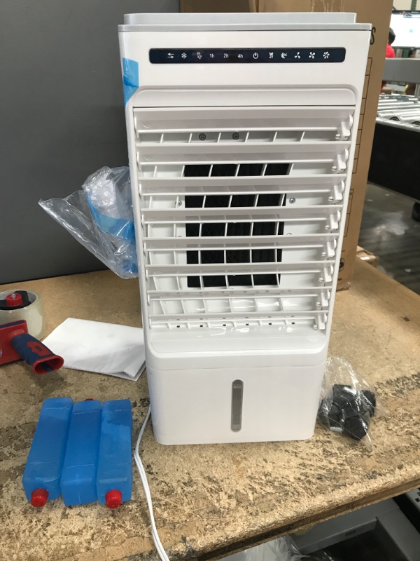 Photo 1 of ***POWERS ON*** Portable Air Conditioners, 4-IN-1 Evaporative Air Cooler with Remote, 3 Speeds & 7H Timer, 90°Oscillation, 1.32 Gallon Water Tank, Portable AC Air Conditioner for Small Room Office Bedroom Black