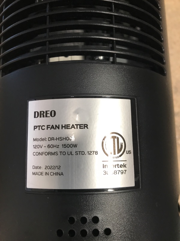 Photo 4 of ***POWERS ON*** Dreo 24%22 Space Heater, 10ft/s Fast Quiet Heating Portable Electric Heater, 3 Modes, Black & Space Heater, 2022 Upgraded 1500W Fast Heating Electric Ceramic with Remote, Black, 16 inch