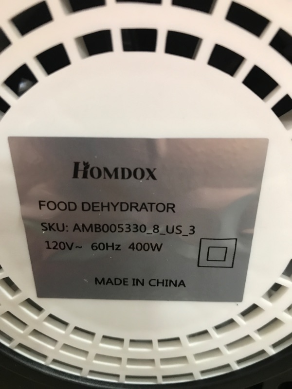 Photo 3 of ***POWERS ON*** Homdox 8 Trays Food Dehydrator Machine with Fruit Roll Sheet, Digital Timer and Temperature Control,Dehydrators for Food and Jerky, Meat, Fruit, Vegetable, Herbs, BPA Free/400 Watt/Updated