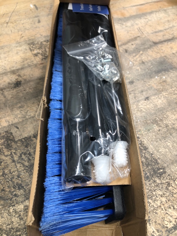 Photo 2 of 24 inches Push Broom Outdoor for Deck Driveway Garage Yard Patio Concrete Floor Cleaning-Blue 24 inches Heavy duty