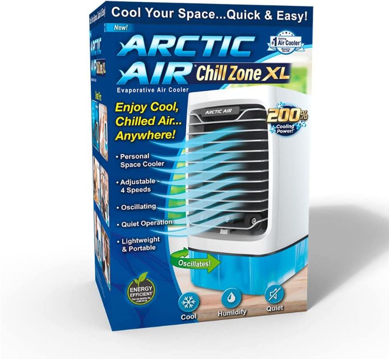 Photo 2 of 
Arctic Air Chill Zone XL Evaporative Cooler with Oscillating Fan, Auto-Off Timer, Portable Fan with 4 Adjustable Speeds, 16-Hour Cooling Fan for Bedroom,...