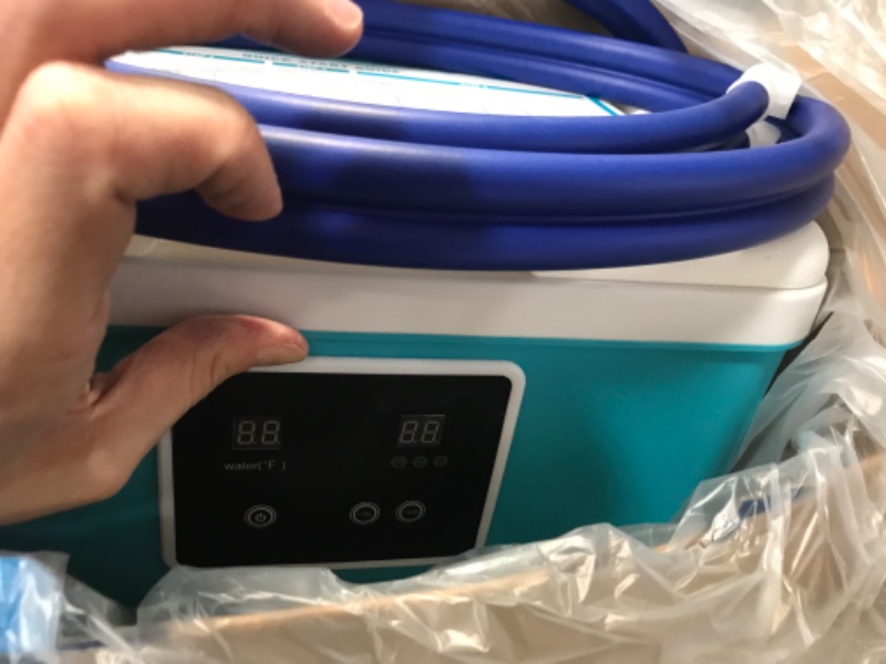 Photo 1 of **SEE NOTES**
Cold Therapy Machine — Cryotherapy Freeze Kit System — for Post-Surgery Care, ACL, MCL, Swelling, Sprains, and Other Injuries — Wearable, Adjustable Knee Pad — Cooler Pump with Digital Timer