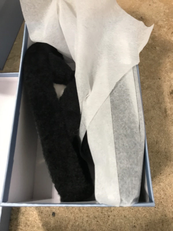 Photo 1 of JABASIC Women Cross Band Slippers Orthopedic Slides with Arch Support Faux Fur slides House Slipper Indoor Outdoor 10 Black