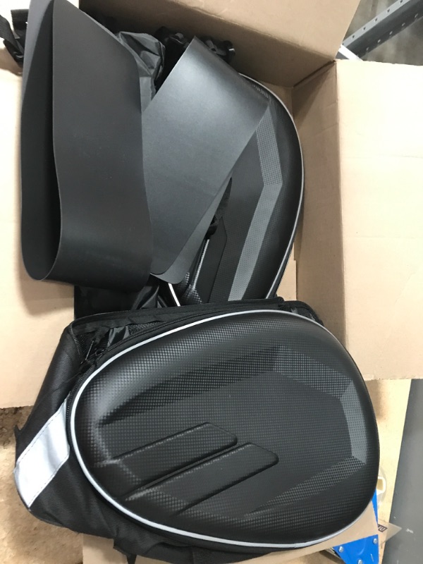 Photo 2 of MIHUNTER Motorcycle Saddle Bags, Powersports Saddle Bags,Waterproof Saddlebags Luggage Bags,Motorcycle Helmet Bag,Full Face Helmet Storage Bag,Motorcycle Pillion Seat Bag, Side Bags Black(Saddlebag)