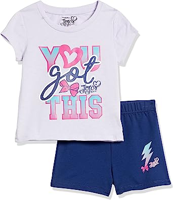 Photo 1 of BUNDLE of 3, JoJo Siwa girls Toddler Girls' Graphic Tee & Shorts 2-piece Set 3T True Navy