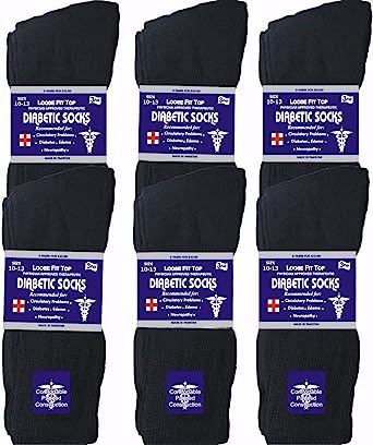 Photo 1 of Diabetic Socks Crew Unisex Physician Approved 12 Pair Therapeutic Socks, Neuropathy Socks SIZE 9-11
