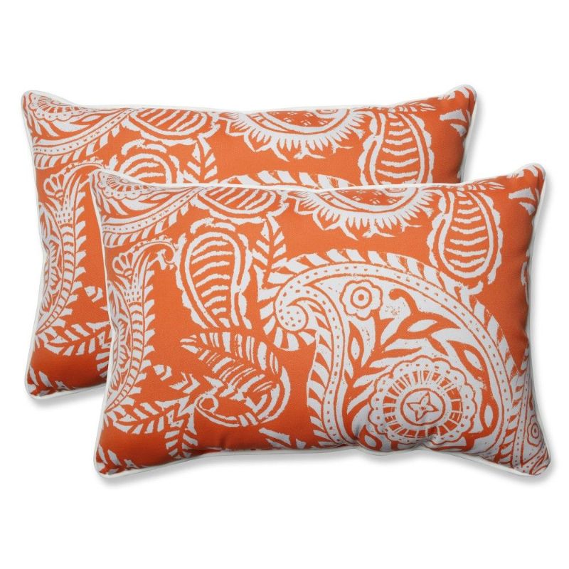 Photo 1 of 16.5x24.5 Addie 2pc Outdoor/Indoor Throw Pillows Terracotta Orange - Pillow Perfect
