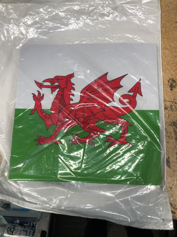 Photo 2 of 3dRose 8 x 8 x 0 25 Inches Flag of Wales Welsh Red Dragon on White and Green Y Ddraig Gochc United Kingdom Great Britain Mouse Pad (mp_158289_1)