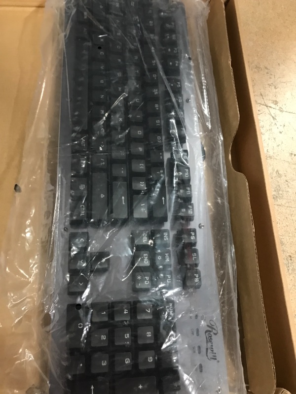 Photo 2 of Rosewill NEON K52 Wired Waterproof Gaming Keyboard, Mem-chanical Switches, 8 RGB LED Backlight Effects, 104 Keys, 19-Key Anti-Ghosting, 12 Multimedia Hotkeys, Spill-Proof Dust-Proof Aluminum Plate
