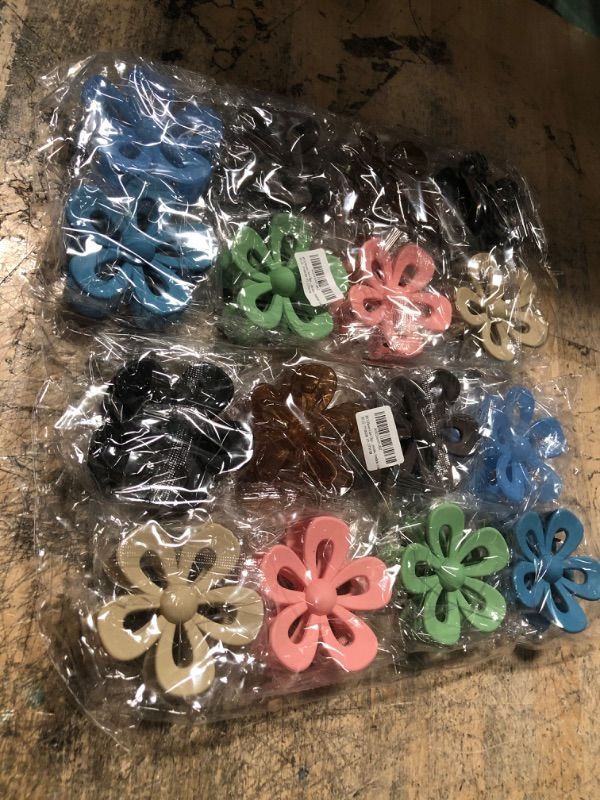 Photo 1 of 2pcks of 8 PCS Flower Claw Clips,Matte Non Slip Hair Clips Strong Hold for Women Girls,Large Cute Hair Clips for Thin and Thick Hair,Big Hair Jaw Clips Hair Accessories