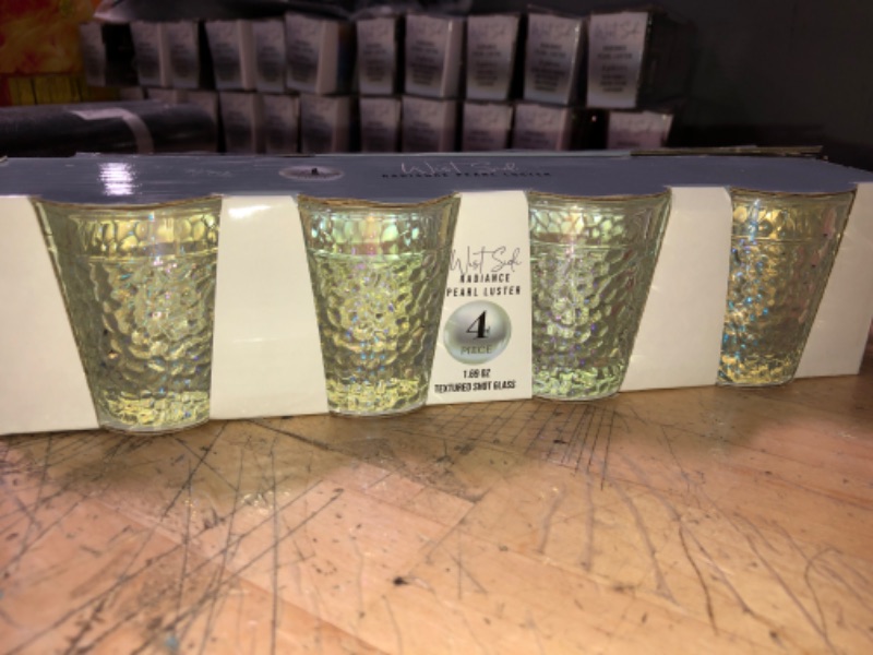Photo 1 of (TWO PACK) Circleware Westside Radiance Pearl Heavy Base Hammered Shot Glasses, Set of 4, Party Home Entertainment Dining Beverage Drinking Glassware for Brandy, Liquor, Bar Decor, Jello Cups, 1.7 ounce