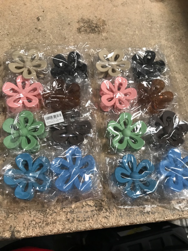 Photo 1 of 2pcks of 8 PCS Flower Claw Clips,Matte Non Slip Hair Clips Strong Hold for Women Girls,Large Cute Hair Clips for Thin and Thick Hair,Big Hair Jaw Clips Hair Accessories