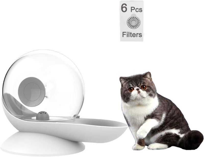 Photo 1 of 2.8/99oz Snail-Shaped cat Dog Automatic Water Feeder, cat Dog Water Dispenser, Pet Water Fountain, 7 Replacement Filters, Large Capacity self-Waterer for Cat Dog Small Animals, BPA Free (Grey)
