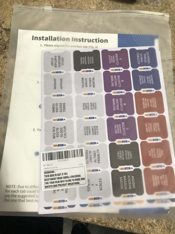 Photo 1 of .D.S.M 5 Edition Colorful Index Tabs, 72 Color Coded Diagnosis Guide Tabs with Page Makers