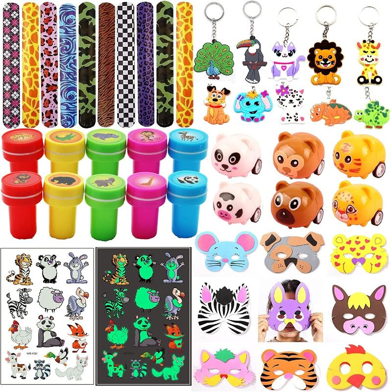 Photo 1 of *DIFFERENT FROM STOCK PHOTO* Jungle Safari Party Bags Set for Boy and Girl, animal Zoo Goodie Favors for Kids Birthday Party, Filler Toys Supplies Suitable for Carnival Prizes