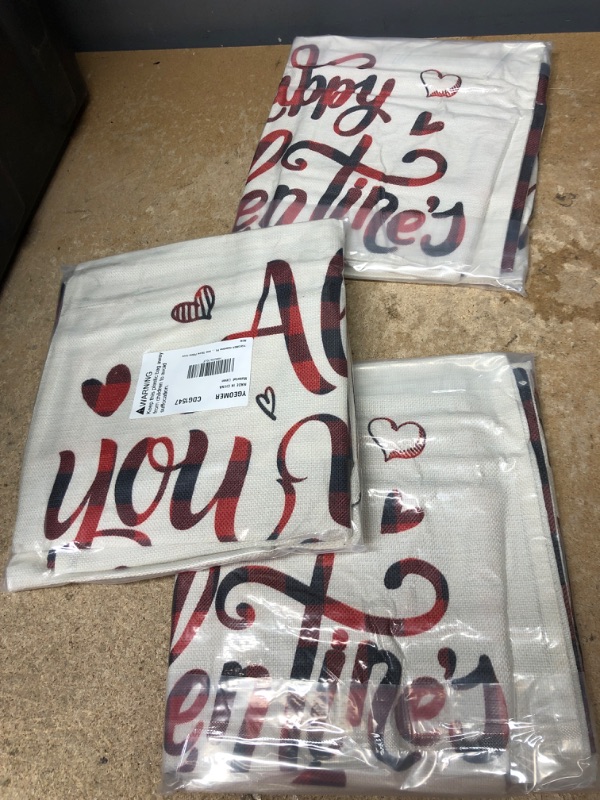 Photo 1 of YGEOMER Valentine Pillow Covers 18×18 Inch Set of 4 Buffalo Plaid Throw Pillow Covers Holiday Anniversary Wedding Cushion Pillow Case for Sofa Couch Valentine’s Day Decorations Throw Pillow Cover Bundle of 3 