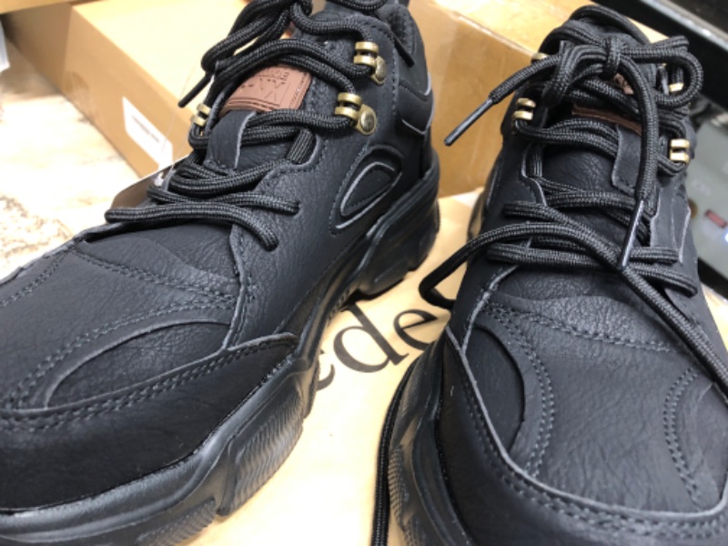 Photo 2 of Safety Work Shoes for Men & Women, Breathable Steel Toe Shoes Slip Resistant Indestructible Construction Shoes 8.5 Women/7 Men Black
