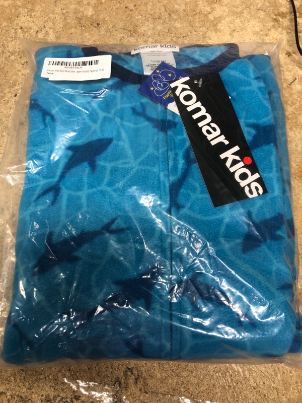 Photo 1 of Komar Kids Boys Fleece Blanket Sleeper Footed Pajamas Large Shark Blue