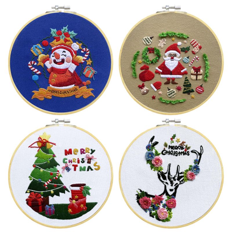 Photo 1 of BUNDLE PACK// UNICROWN 4 Sets Embroidery Starter kit Cross Stitch Kits for Beginners Adults Kids,Embroidery Stitch Practice Kits for Christmas Gift,Include 4 Embroidery Clothes with Pattern,2 Embroidery Hoops
2PACK///   JOYIN 3 PCS Valentine's Day Novelty