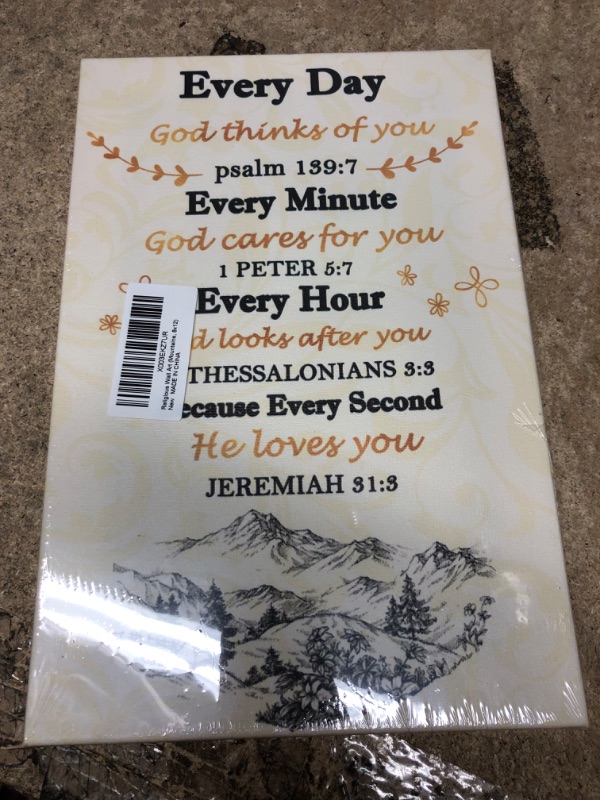 Photo 1 of Wall Art Decor, Religious Faith Gifts for Women Men, Inspirational Affirmations Bible Verses, Christian Scripture Canvas Wall Art (8x12)