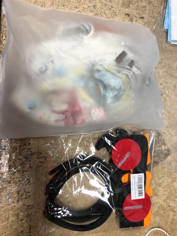 Photo 1 of HALLOWEEN BUNDLE/// 
Scary Clown Latex Mask Halloween Creepy Joker Masque Novelty Cosplay Props Realistic Horror Full Head Masks for Adult, Men Blood Child 

Halloween Headbands with Knife Spider Bat Skeleton Eyeball Devil Ghost Decorations, Cute Hallowee