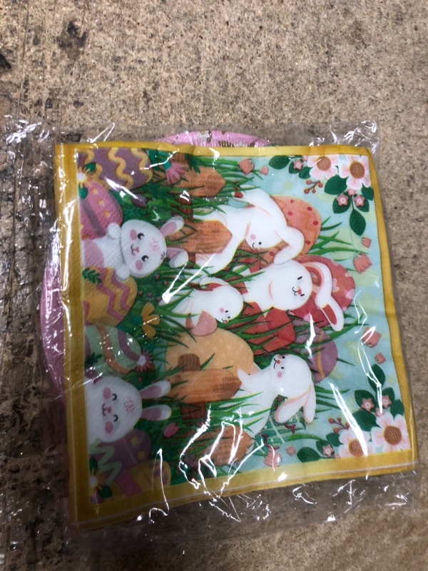 Photo 1 of 40Pcs Easter Party Supplies Taableware Set Include 20 Easter Plates 20 Napkins for The Crown Easter Party Decoration
