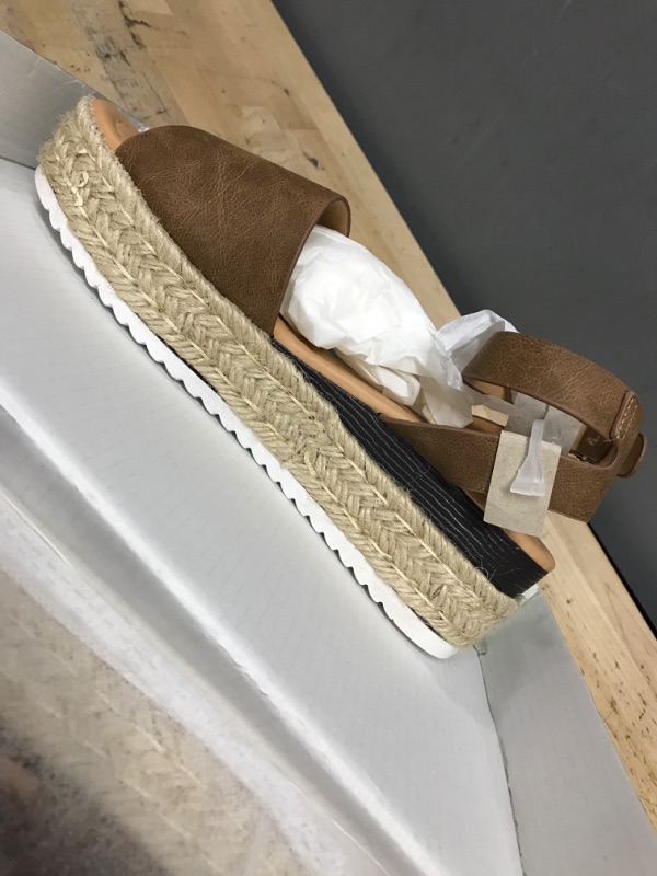 Photo 1 of Vepose Women's 08 Low Wedge Platform Espadrilles Sandals 6 Platform Espadrilles-808-brown