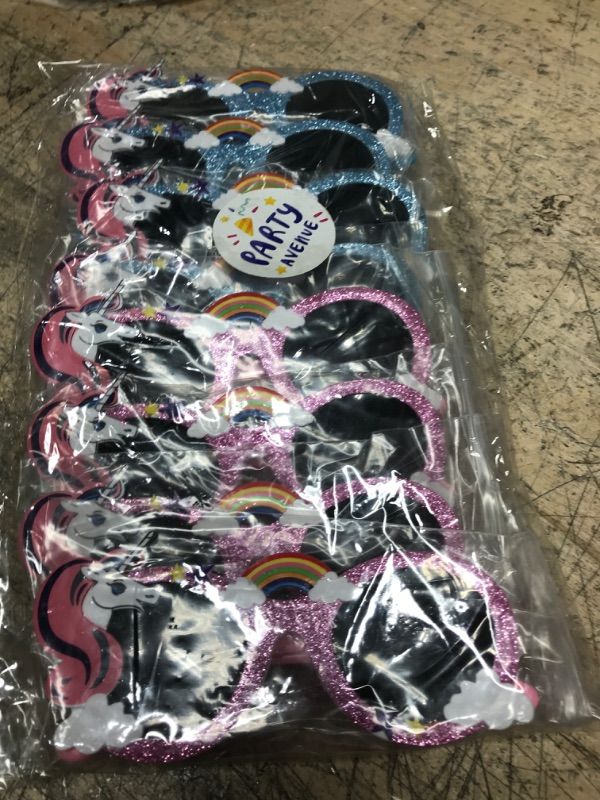 Photo 1 of Party Avenue Unicorn Party Sunglasses | 8-Pack | Unicorn Shaped Sunglasses | Unicorn Kids Party Supplies Blue-pink Sunglasses