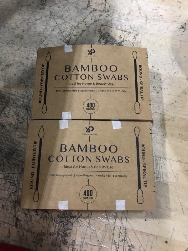 Photo 1 of *BUNDLE OF 2* [3-in-1] 400 pcs Bamboo Cotton Swabs - ??? ??, ?? ?, ??? - Round & Pointed & Spiral Double tips - 100% Biodegradable Organic wooden stick, Plastic-Free, Eco-friendly by Yplus